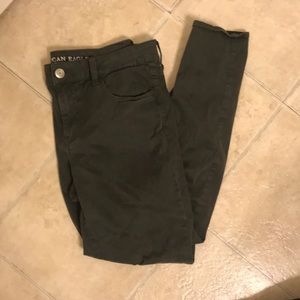 Army green American Eagle Jeggings
